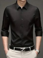 Mormark Moška srajca, Elastična srajca, Srajca brez likanja, Odporna na znoj (Črna, S/M) | BRILLSHIRT