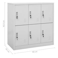 Vidaxl Omara s ključavnico 2 kosa svetlo siva 90x45x92,5 cm jeklo
