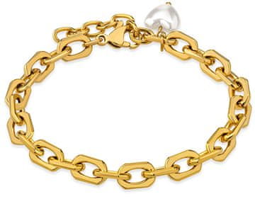 Troli Elegantna pozlačena zapestnica z biserom