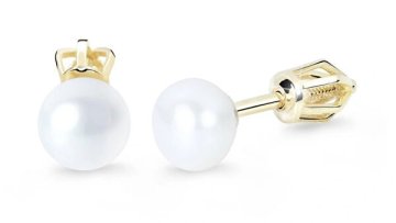 Cutie Jewellery Elegantni uhani iz rumenega zlata z biserom Z8002-30-C4-X-1
