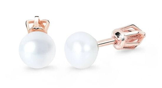 Cutie Jewellery Elegantni uhani iz rožnatega zlata z biseri Z8002-30-C4-X-4
