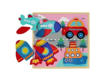 Bam Bam Lesena sestavljanka, izobraževalna vozila za otroke 8m+ BamBam