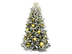 LAALU.cz Okrašeno umetno božično drevo s 73 okraski GOLDEN CHRISTMAS 210 cm drevo s stojalom in božičnimi okraski