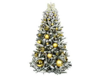 LAALU.cz Okrašeno umetno božično drevo s 85 okraski GOLDEN CHRISTMAS 240 cm drevo s stojalom in božičnimi okraski
