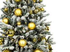 LAALU.cz Okrašeno umetno božično drevo s 73 okraski GOLDEN CHRISTMAS 210 cm drevo s stojalom in božičnimi okraski