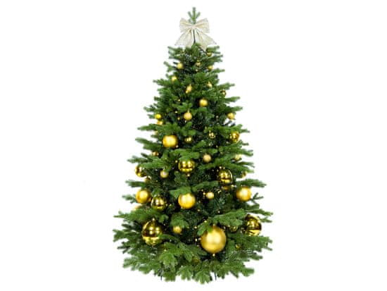 LAALU.cz Okrašeno umetno božično drevo s 73 okraski GOLDEN CHRISTMAS II 180 cm drevo s stojalom in božičnimi okraski