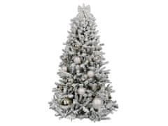 LAALU.cz Okrašeno umetno božično drevo s 85 okraski SILVER CHRISTMAS 240 cm drevo s stojalom in božičnimi okraski
