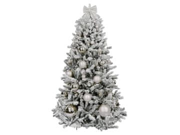 LAALU.cz Okrašeno umetno božično drevo s 73 okraski SILVER CHRISTMAS 210 cm drevo s stojalom in božičnimi okraski