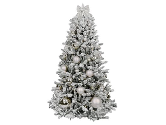 LAALU.cz Okrašeno umetno božično drevo s 73 okraski SILVER CHRISTMAS 180 cm drevo s stojalom in božičnimi okraski