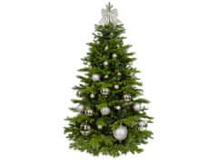 LAALU.cz Okrašeno umetno božično drevo s 73 okraski SILVER CHRISTMAS II 210 cm drevo s stojalom in božičnimi okraski