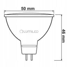 LUMILED 10x LED žarnica MR16 GU5.3 6W = 50W 580lm 3000K Toplo bela 120°
