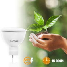 LUMILED 10x LED žarnica MR16 GU5.3 6W = 50W 580lm 3000K Toplo bela 120°