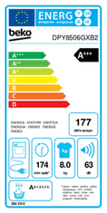 Beko Sušilni stroj DPY8506GXB2, A+++