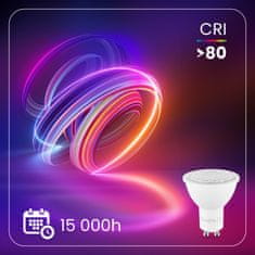 LUMILED 10x žarnica LED GU10 6W = 50W 580lm 4000K Nevtralno bela NASTAVLJIVA 24° 36° 60°