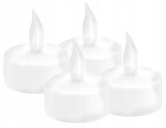 shumee Set 4 belih LED sveč za čajne svečke