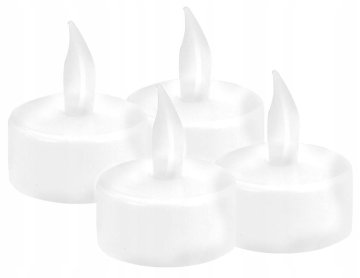 shumee Set 4 belih LED sveč za čajne svečke