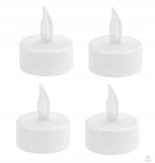 shumee Set 4 belih LED sveč za čajne svečke