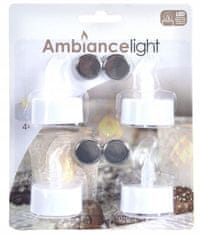 shumee Set 4 belih LED sveč za čajne svečke