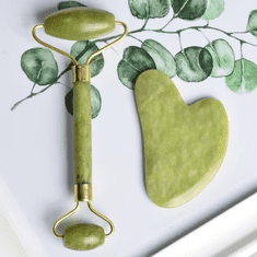 Jade roller in Gua Sha kamen iz 100% naravnega žada