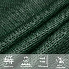 Vidaxl Senčno jadro 160 g/m² temno zeleno 2x4 m HDPE