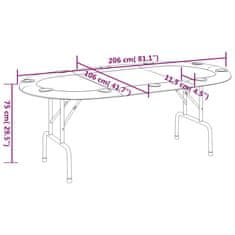 Vidaxl Zložljiva poker miza za 10 igralcev modra 207x106x76 cm