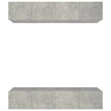 Vidaxl TV omarica 4 kosi betonsko siva 80x30x30 cm inženirski les