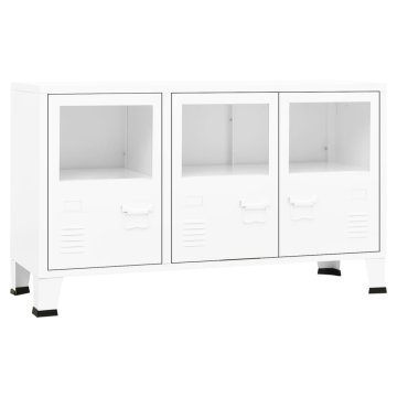 Vidaxl Komoda 105x35x62 cm kovina in steklo