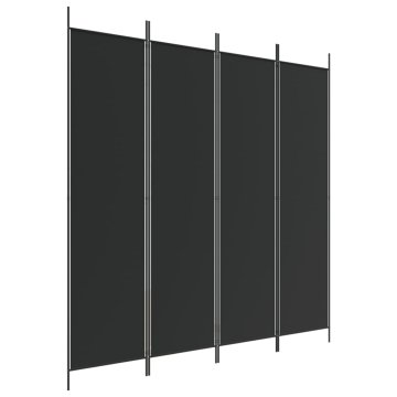 Vidaxl Paravan 4-delni 200x200 cm črno blago