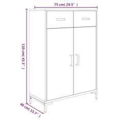 Vidaxl Regal za čevlje 75x40x110 cm trdna borovina