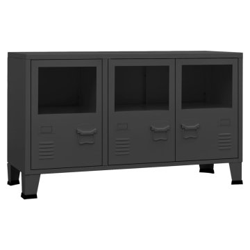 Vidaxl Komoda 105x35x62 cm kovina in steklo