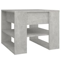 Vidaxl Klubska mizica betonsko siva 55,5x55x45 cm konstruiran les