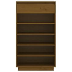 Vidaxl Omarica za čevlje medeno rjava 60x34x105 cm trdna borovina