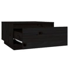 Vidaxl Klubska mizica črna 55x56x32 cm trdna borovina