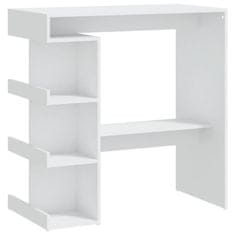 Vidaxl Barska miza s policami bela 100x50x101,5 cm iverna plošča