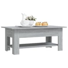 Vidaxl Klubska mizica siva sonoma 102x55x42 cm iverna plošča