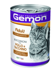 Gemon Chunk hrana za mačke, piščanec&puran, 24 x 415 g