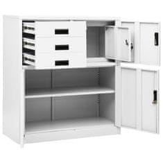 Vidaxl Pisarniška omara bela 90x40x102 cm jeklo