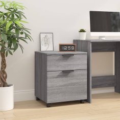 Vidaxl Pisarniška omarica na kolesih siva sonoma 45x38x54 cm inž. les