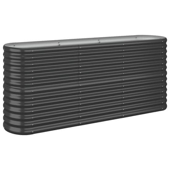 Vidaxl Visoka greda iz prašno premazanega jekla 152x40x68 cm antracit