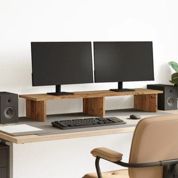 Vidaxl vidaXL Stojalo za monitor, starinski les, 100 x 27 x 15 cm