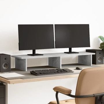 Vidaxl vidaXL Stojalo za monitor betonsko sivo 100x27x15 cm