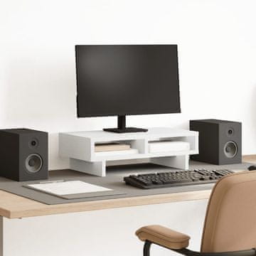 Vidaxl vidaXL stojalo za monitor, belo, 50 x 27 x 15 cm