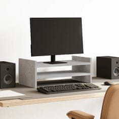 Vidaxl Stojalo za monitor betonsko siva 50x27x20 cm inženirski les