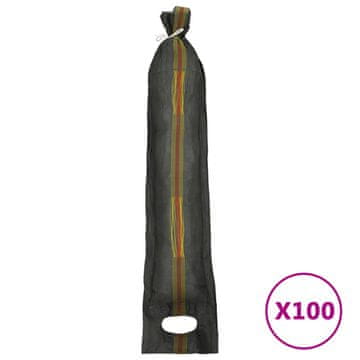 Vidaxl Vreče za pesek 100 kosov temno zelene 103x25 cm HDPE