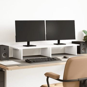 Vidaxl vidaXL stojalo za monitor, belo, 100 x 27 x 15 cm