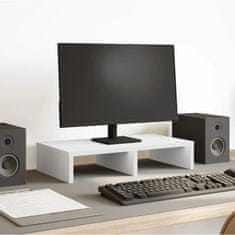 Vidaxl Stojalo za monitor bela 50x27x10 cm inženirski les
