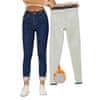 Zimske podložene kavbojke | SNUGJEANS Temno modra L