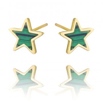 Flamenco Mystique Elegantne uhane iz 14-karatnega pozlačenega kirurškega jekla, svetlo zlata, 1 cm x 1 cm