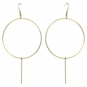 Flamenco Mystique Uhani iz kirurškega jekla pozlačene s 14-karatnim zlatom, elegantne in stilne, dimenzije 8,5 x 1 cm