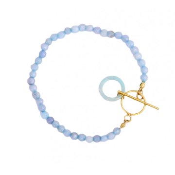 Flamenco Mystique Nalačnik iz kirurškega jekla z 14k pozlato, svetlo zlata barva, velikost 17 + 2,5 cm